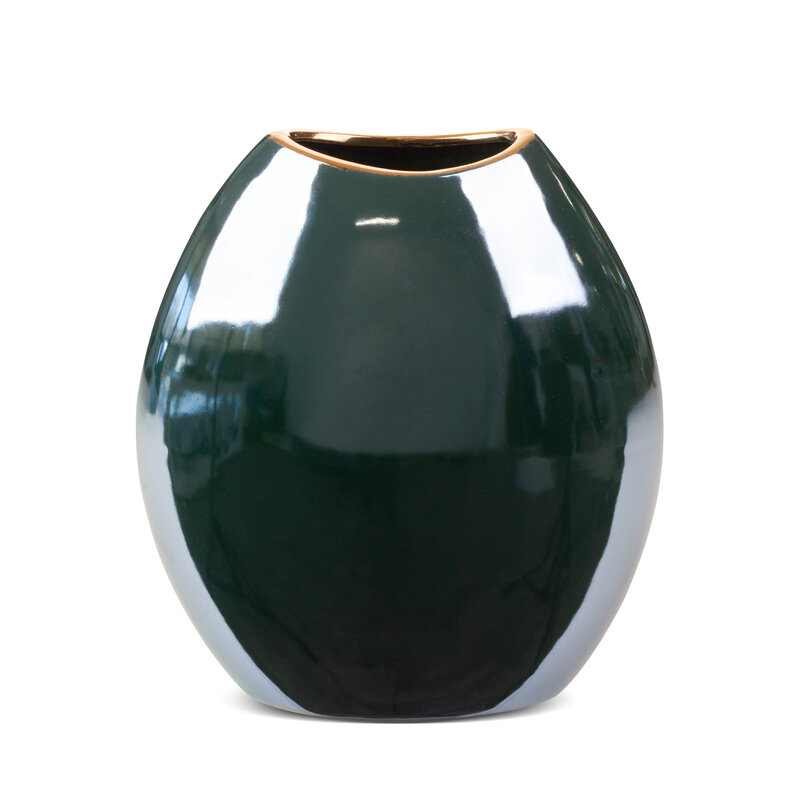 Wazon ceramiczny Amora2 zielony 18 x 9 x 20 cm – na suszone kwiaty