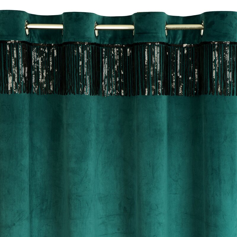 Zasłona gotowa Jasper ciemnoturkusowa 140 X 250 CM – miękka i efektowna