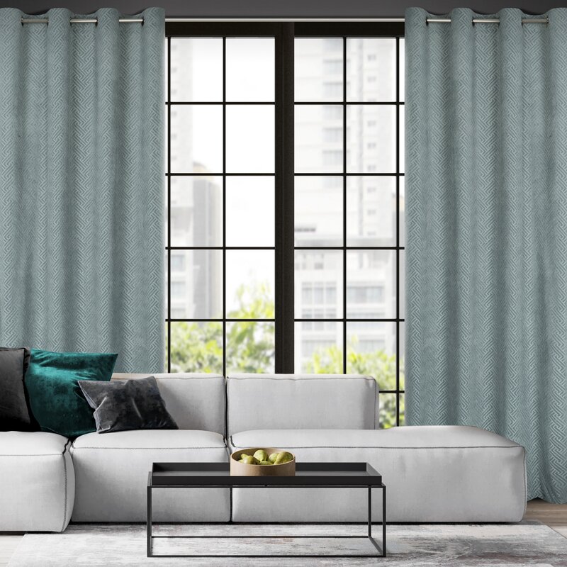 Zasłona velvetowa Isla stalowa 140 X 250 cm – miękka i trwała
