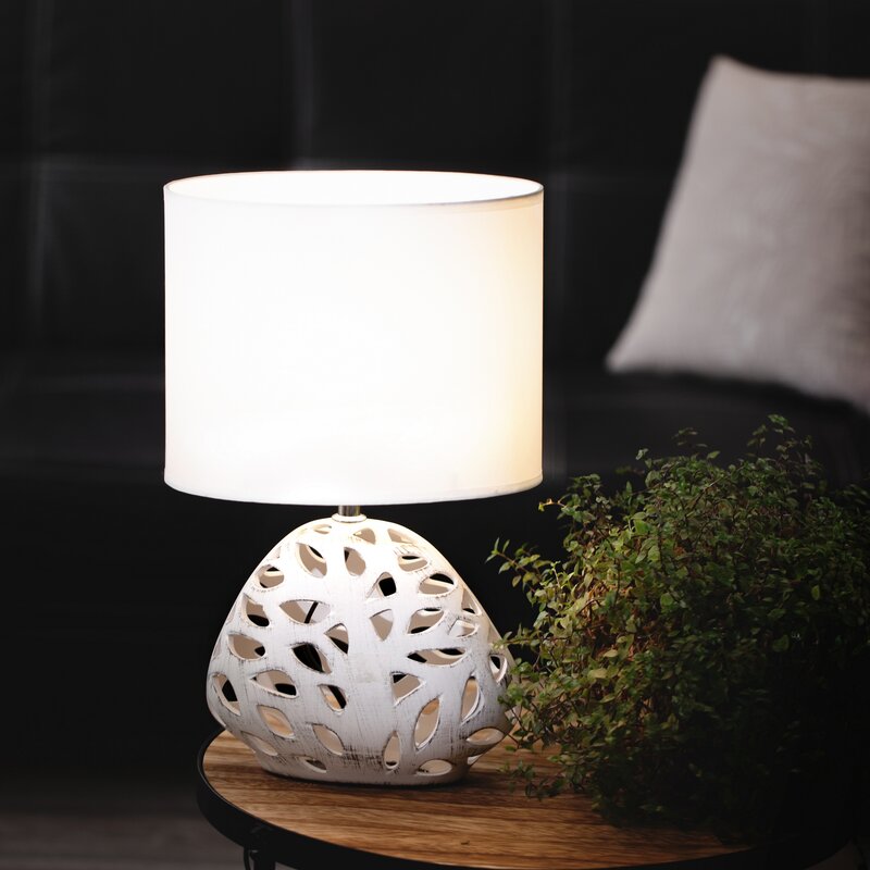 Lampa stołowa Dakota biała O 25 x 40 cm – subtelne światło w salonie