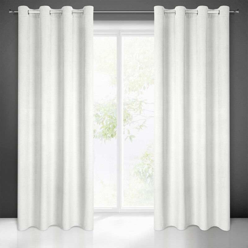 Zasłona welwetowa Eliza biała 140 X 250 cm – miękka w dotyku