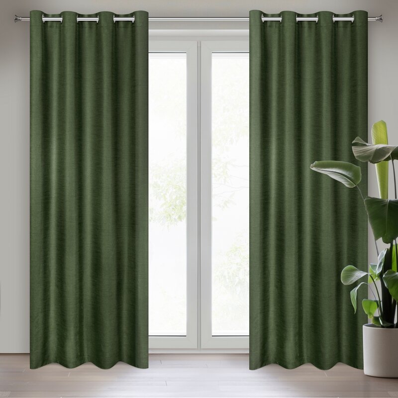 Zasłona gotowa Style ciemnozielona 140 x 250 cm – zaciemnia pomieszczenie
