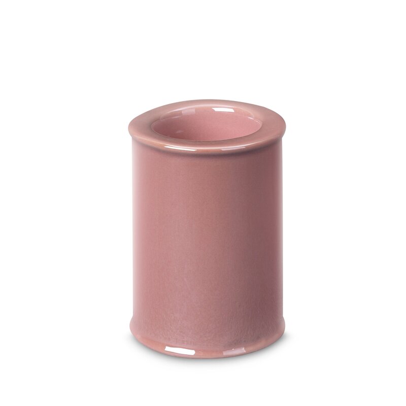 Świecznik ceramiczny różowy fi 7 x 10 cm – tworzy ciepłą atmosferę