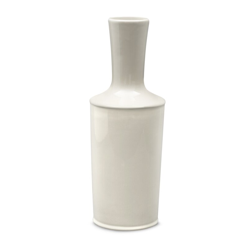 Wazon ceramiczny Simona3 perłowy fi 13 x 36 cm – na susze i kwiaty