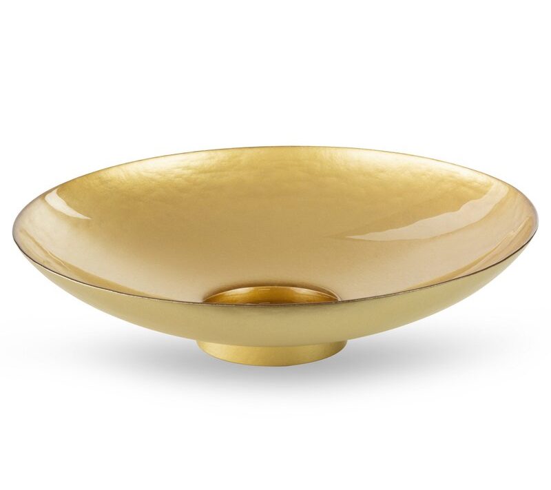 Misa szklana Kala złota fi 35 x 9 cm – elegancka ozdoba