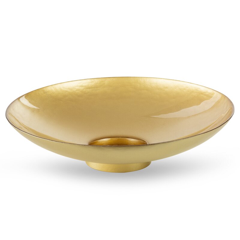 Misa szklana Kala złota fi 35 x 9 cm – elegancka ozdoba