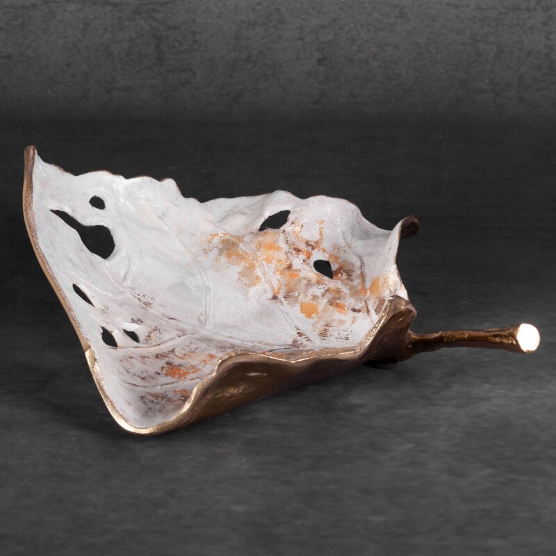 Patera metalowa Donato biała 40 x 30 x 11 cm – stylowa dekoracja stołu