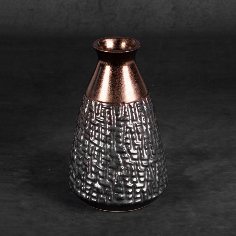 Wazon ceramiczny Morena stalowy fi 16 x 24 cm – na suche kompozycje