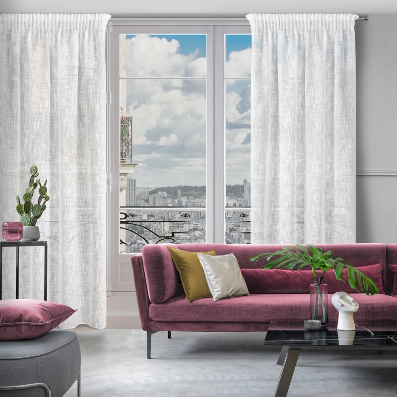 Zasłona gotowa Liren biała 140 x 270 cm – rozjaśnia wnętrze