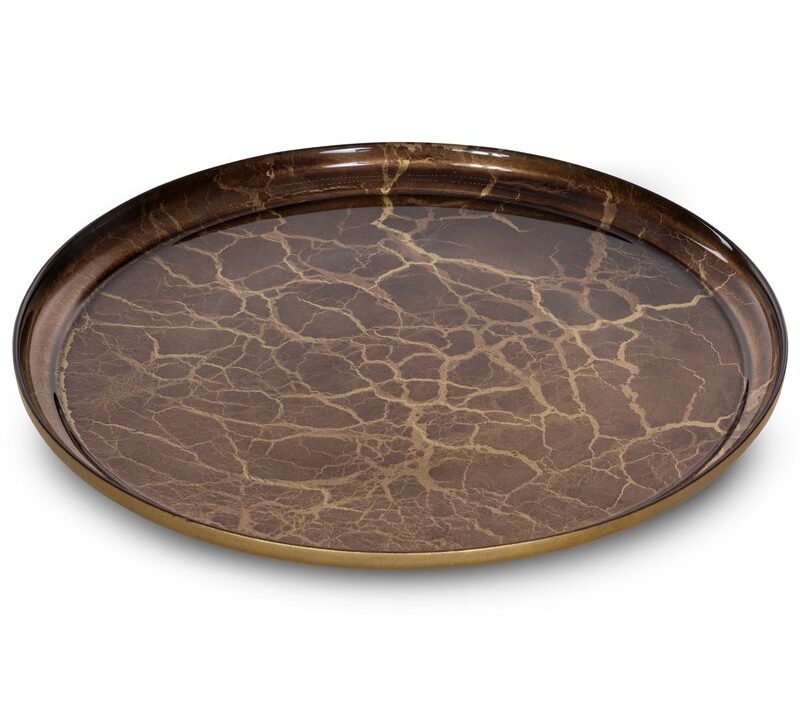 Patera szklana Suzi złota fi 33 x 2 cm – efektowna dekoracja