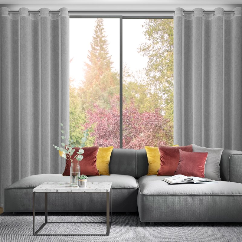 Zasłona gotowa Adela stalowa 140 x 250 cm – rozproszone światło