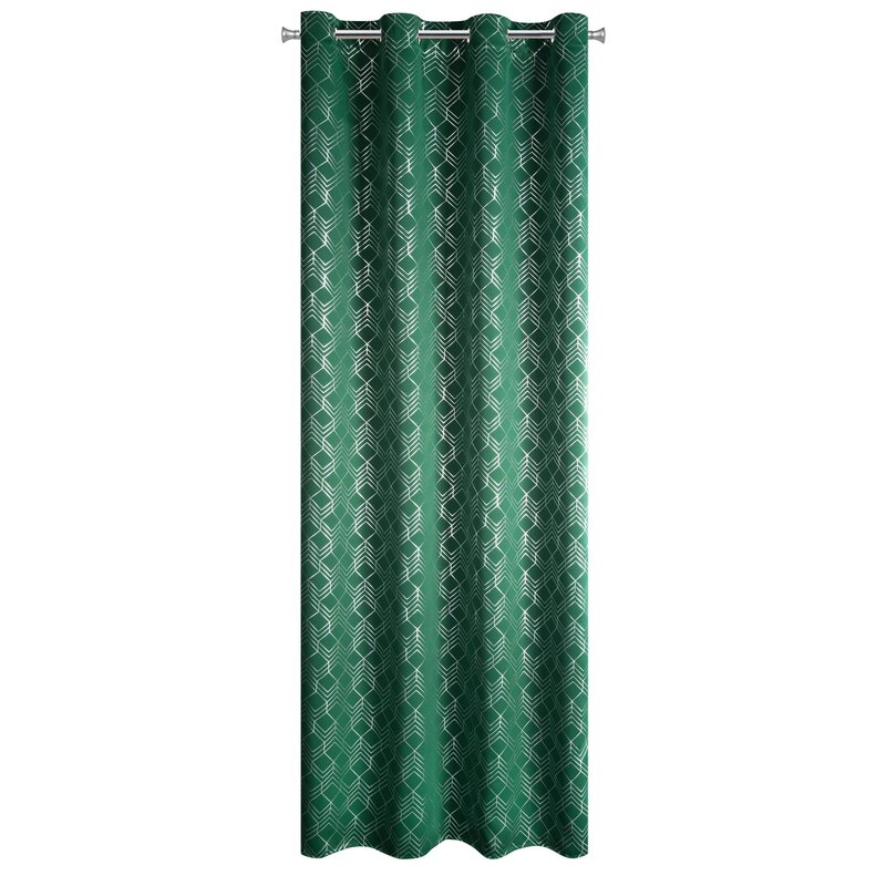 Zasłona gotowa zielona 140 x 250 cm – zapewnia zaciemnienie