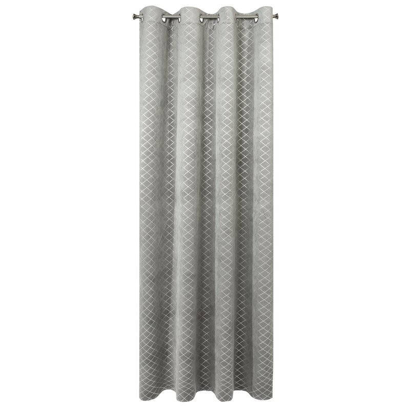 Zasłona gotowa stalowa 140 x 250 cm – zaciemnienie i styl