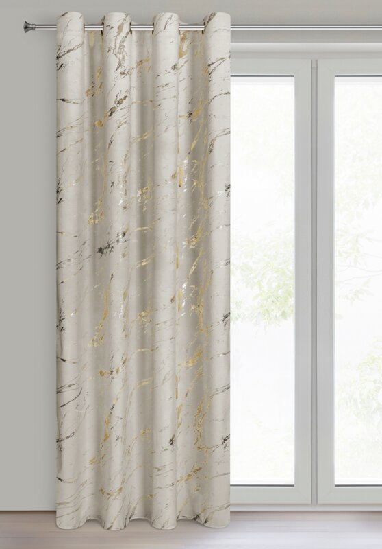 Zasłona gotowa Molly beżowa 140 X 250 CM – z błyszczącym wzorem