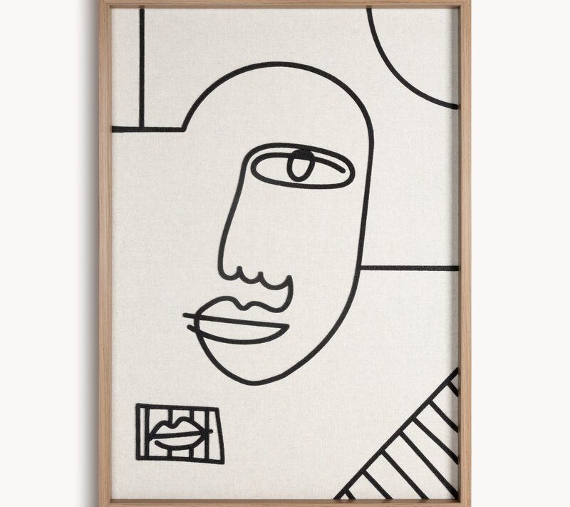 Obraz ręcznie malowany abstrakcyjny geometryczny beżowy 50 X 70 cm – podkreśla estetykę wnętrza