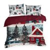 Pościel świąteczna Niko czerwona 160 x 200 cm – 100% bawełna