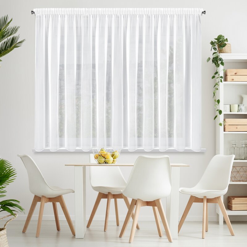 Firana gotowa Lucy biała 400 x 150 cm – subtelny blask w oknie