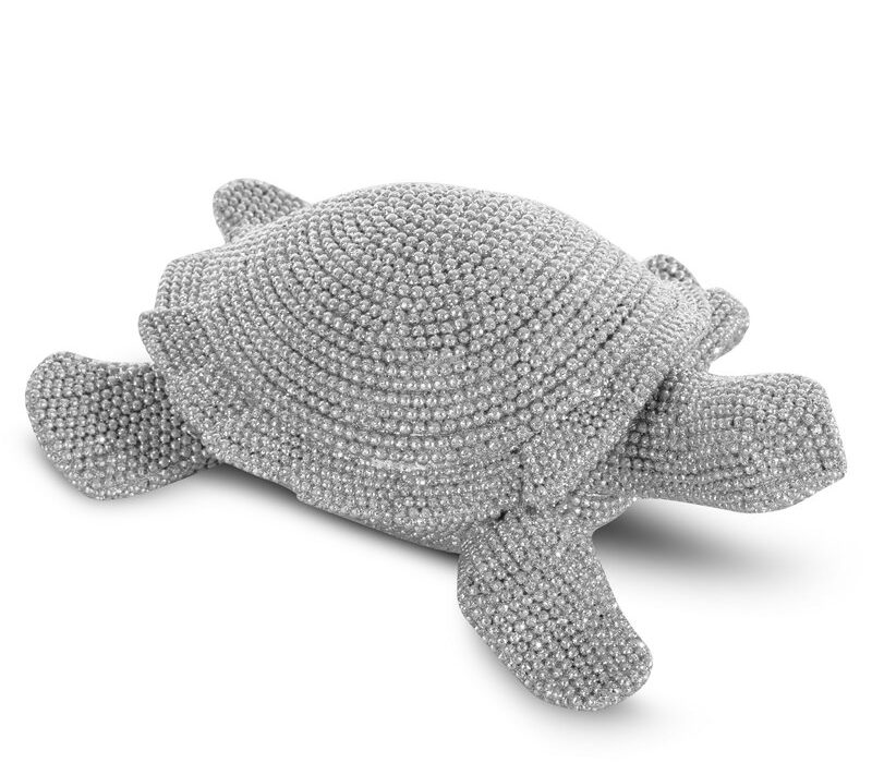 Figurka ceramiczna Eldo srebrna 14 x 12 x 5 cm – doda blasku wnętrzu