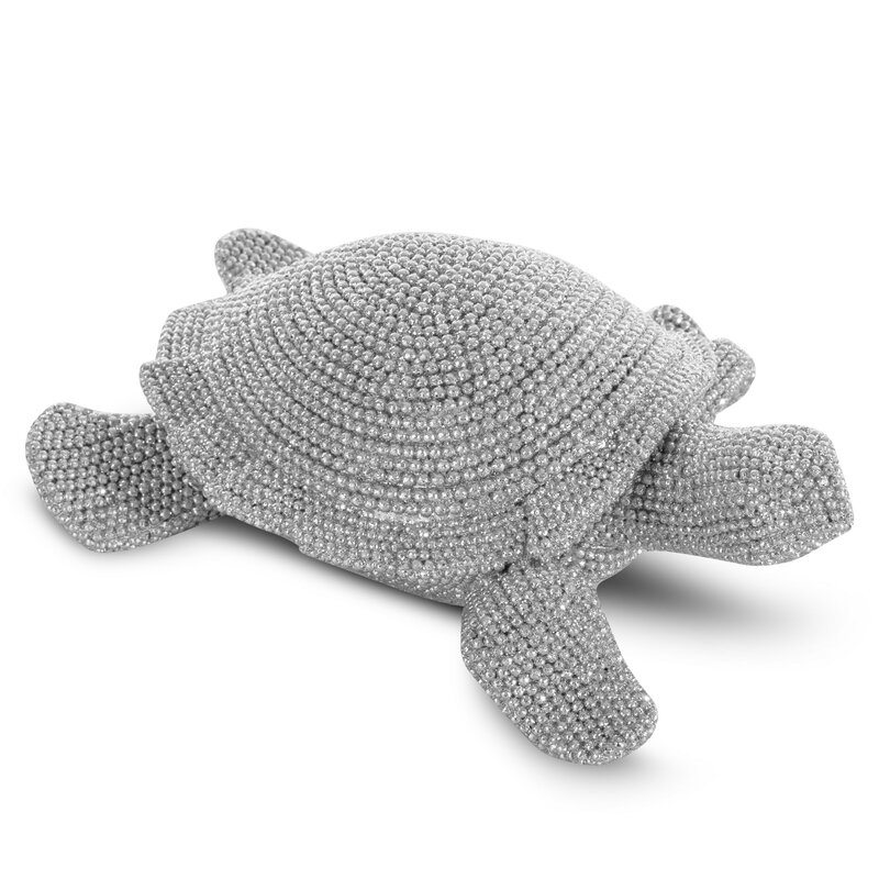 Figurka ceramiczna Eldo srebrna 14 x 12 x 5 cm – doda blasku wnętrzu