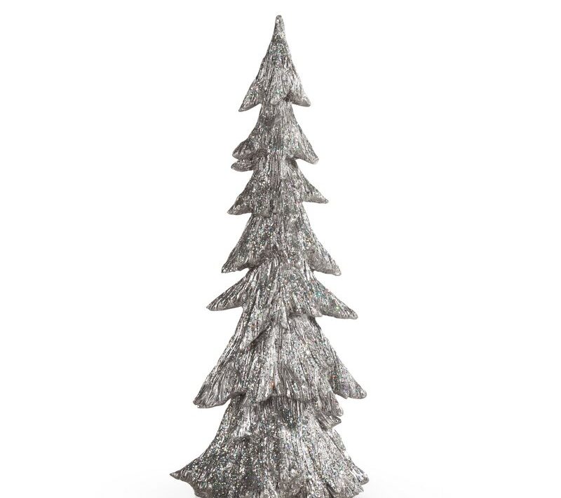 Figurka bożonarodzeniowa srebrna 18 x 16 x 44 cm – idealna dekoracja