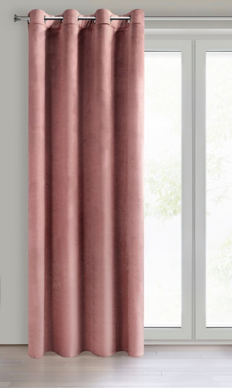 Zasłona gotowa D91 pudrowy róż 140 x 250 cm – zaciemniająca i miękka