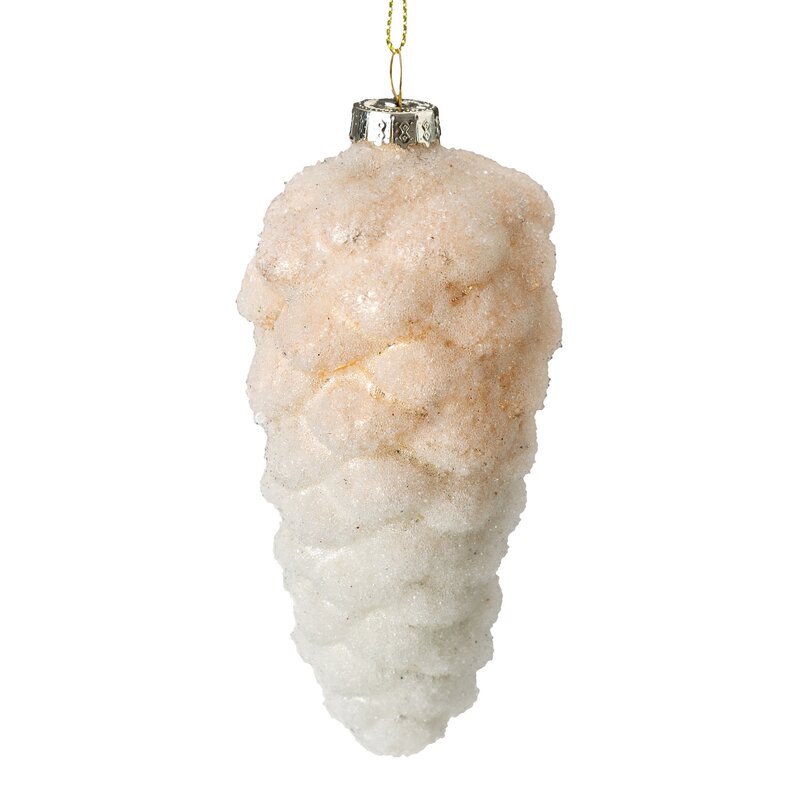 BOMBKA CHOINKOWA SZKLANA 6 X 13 CM BIAŁY