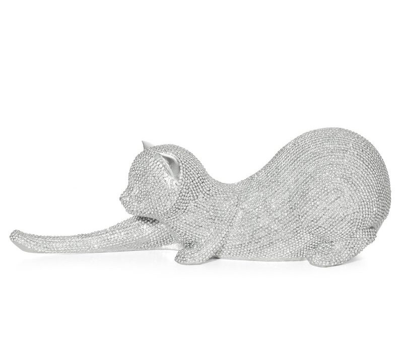 Figurka ceramiczna Eldo srebrna 26 x 9 x 9 cm – doda blasku wnętrzu