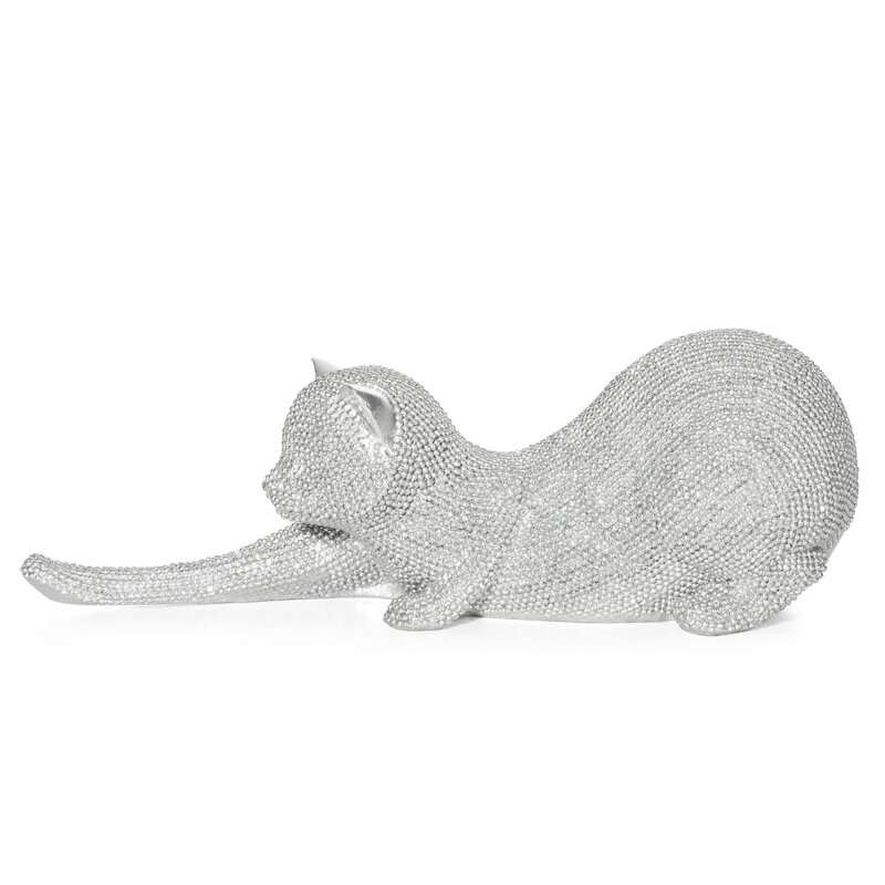 Figurka ceramiczna Eldo srebrna 26 x 9 x 9 cm – doda blasku wnętrzu