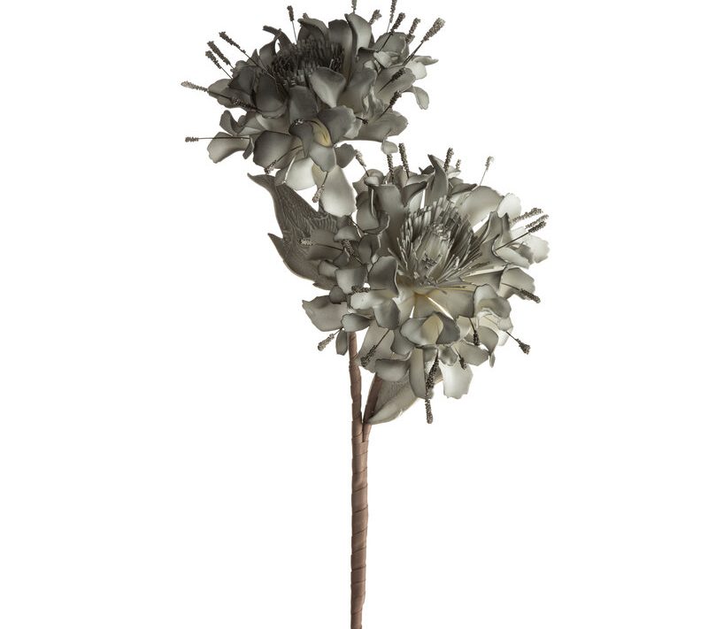 Kwiat Flore popielaty 88 cm – doda subtelny styl
