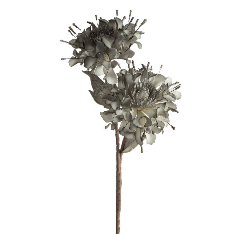 Kwiat Flore popielaty 88 cm – doda subtelny styl