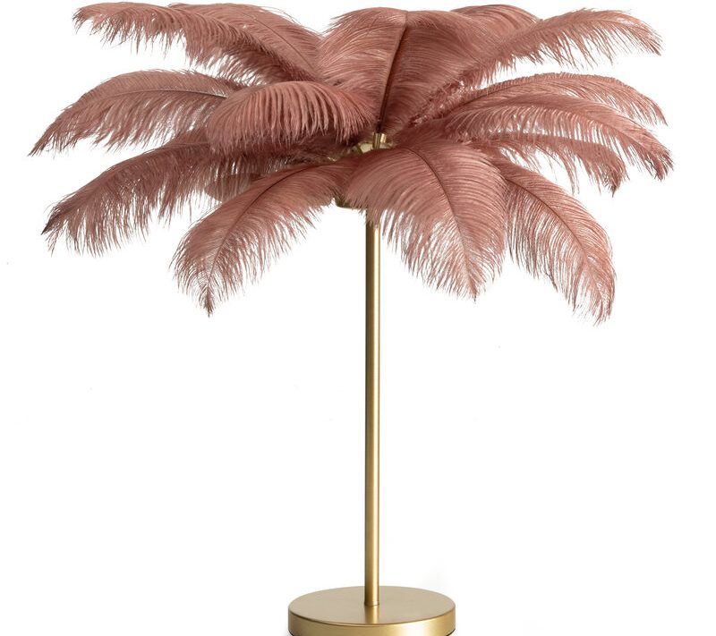 Lampa Feri pudrowy róż 65 x 65 x 68 cm – doda blasku wnętrzu