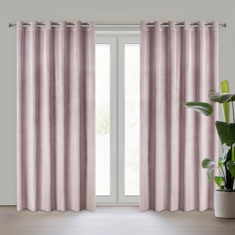 Zasłona gotowa pudrowy róż 215 x 250 cm – zaciemnia i zdobi