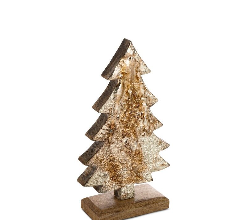 Figurka świąteczna brązowa 12 x 5 x 21 cm – drewniana dekoracja