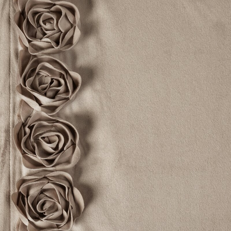 Zasłona welwetowa Roses 14 ciemnobeżowa 140 X 270 cm – miękki welwet