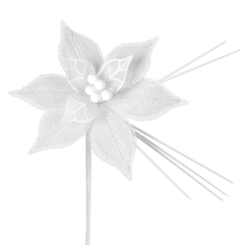 KWIAT ŚWIĄTECZNY 193 O 22 CM BIAŁY