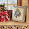 Poszewka gobelinowa świąteczna złota 45x45 cm – elegancka dekoracja