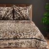 Pościel makosatynowa EVA 23 brązowa 160 X 200 cm – z wzorem leoparda