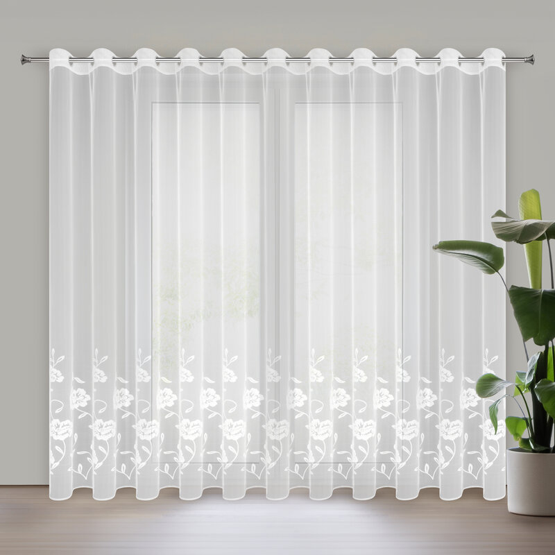 Firana gotowa Natali biała 350 x 250 cm – rozprasza światło
