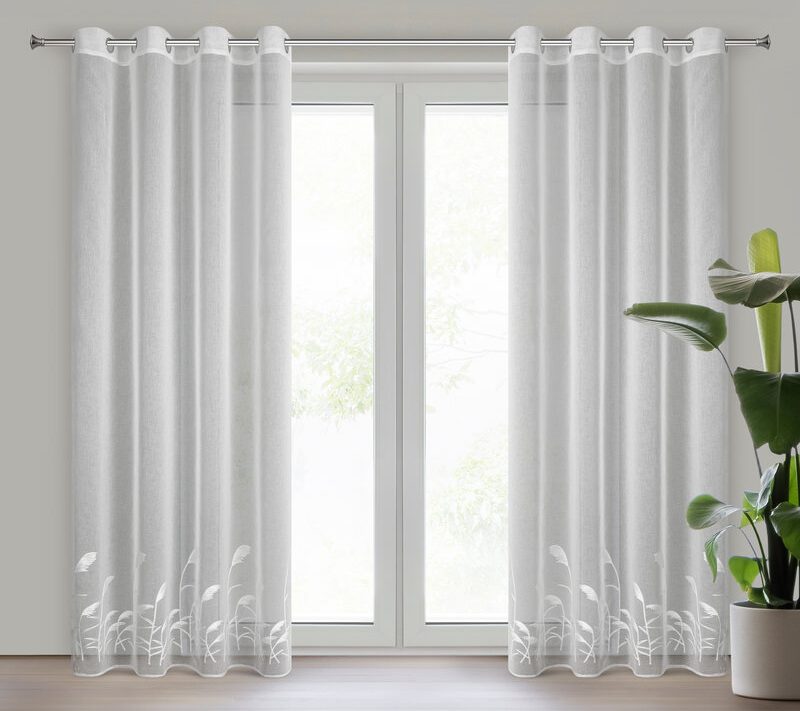Firana gotowa Tasha biała 140 x 250 cm – rozprasza światło