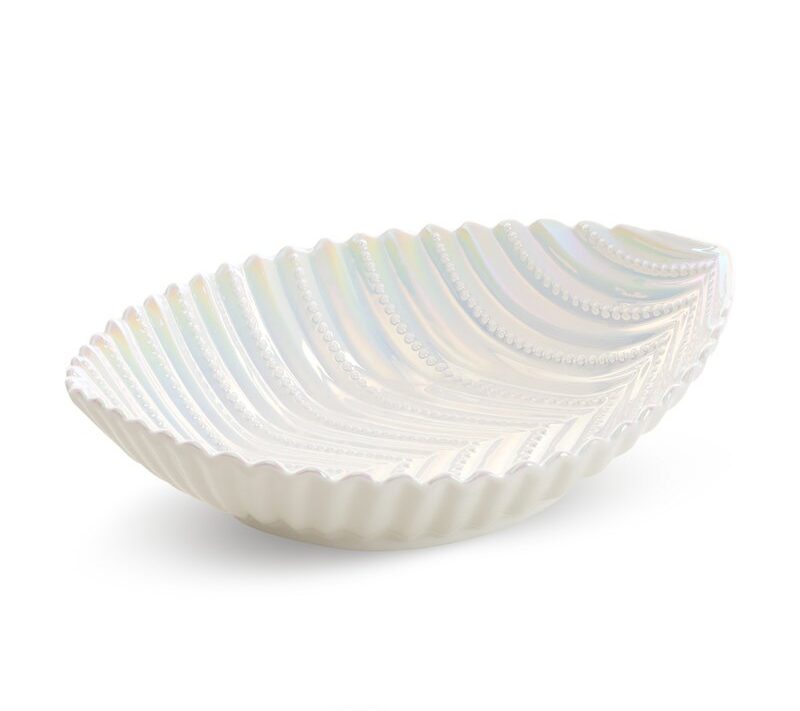 Misa ceramiczna Nela perłowa 24 x 18 x 7 cm – subtelny blask we wnętrzu