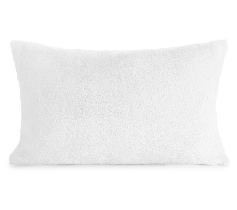 Poszewka futrzana biała 30 x 50 cm – dodaje ciepła