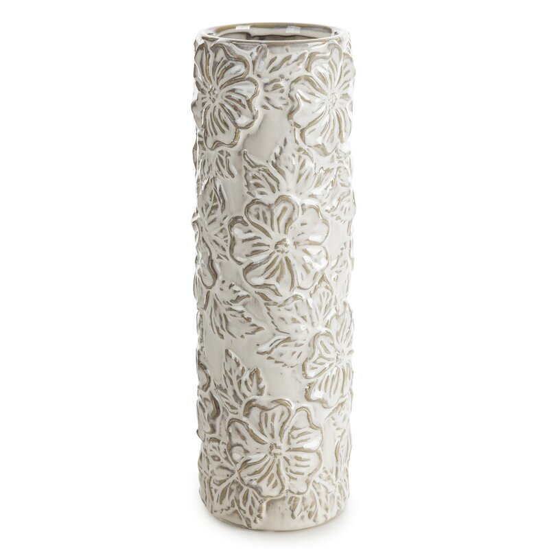 Wazon ceramiczny Naira kremowy O 11 x 35 cm – na suszone kwiaty