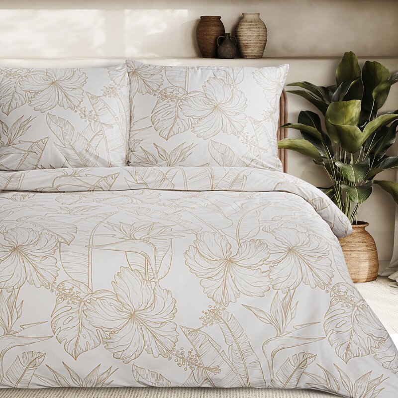 KOMPLET POŚCIELI SATYNOWEJ SPRING 50 140 X 200 CM BIAŁY