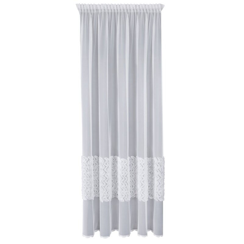 Firana gotowa na taśmie biała 140 x 270 cm – rozjaśnia wnętrze