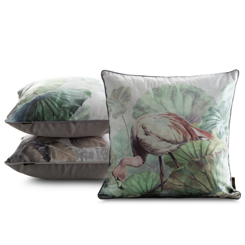 Poszewka velvet zielona 45 x 45 cm – wprowadza egzotykę