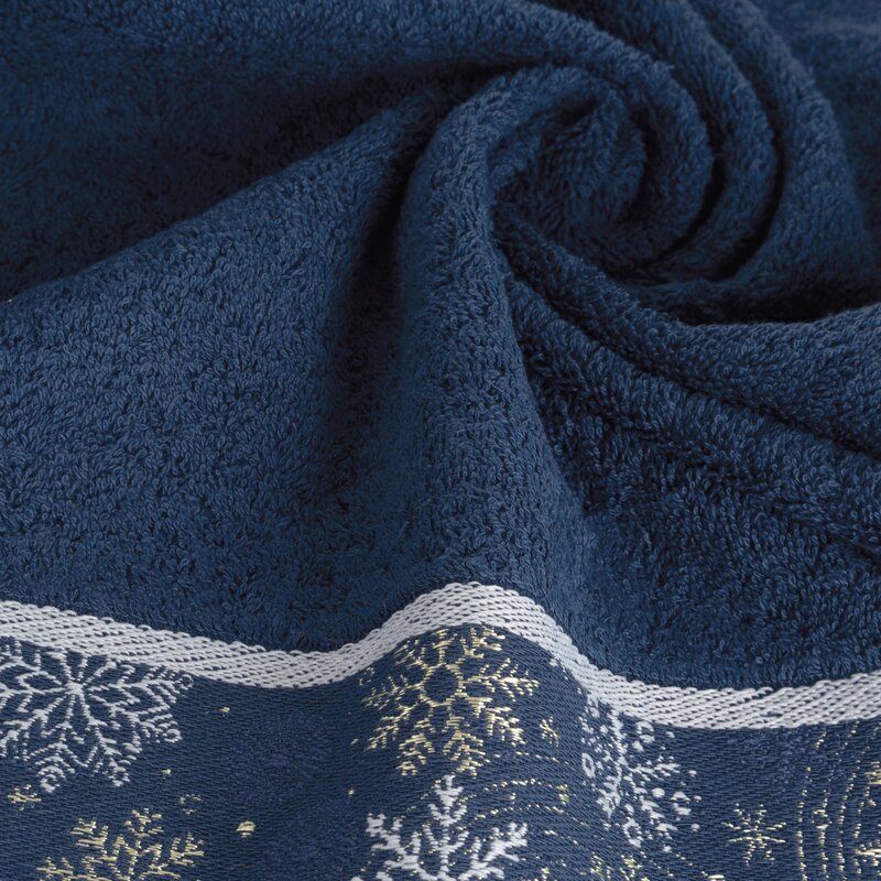 RĘCZNIK ŚWIATECZNY CAROL02 70 X 140 CM CIEMNONIEBIESKI