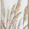 Obraz ręcznie malowany liście biały 45 X 60 cm – wprowadza spokój