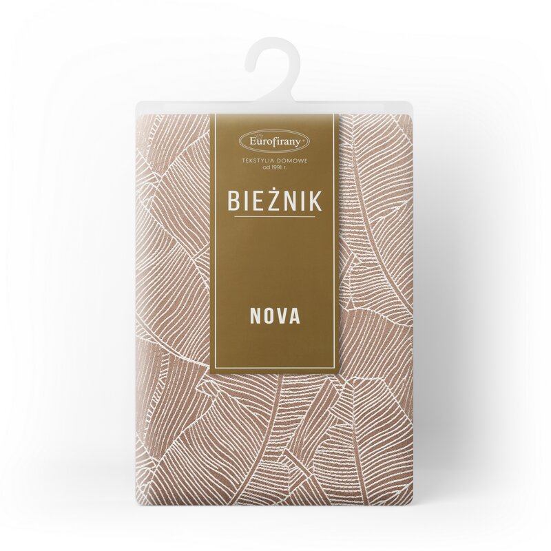 Obrus żakard ISLA ciemnobeżowy 40 x 140 cm – doda ciepła wnętrzu