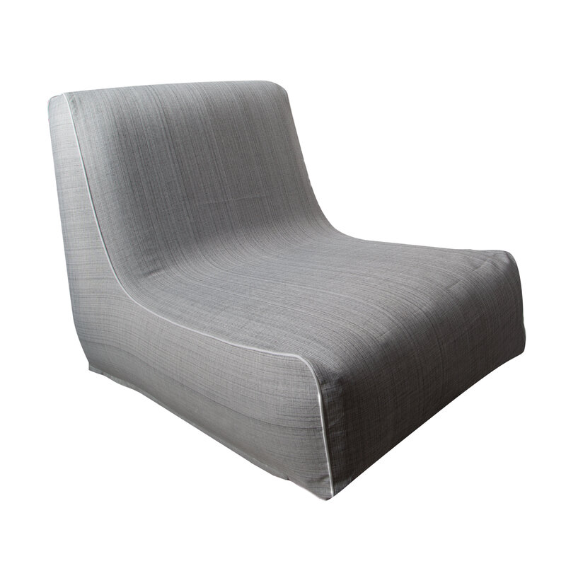 Fotel dmuchany ogrodowy srebrny 70x90x70 cm – idealny na taras