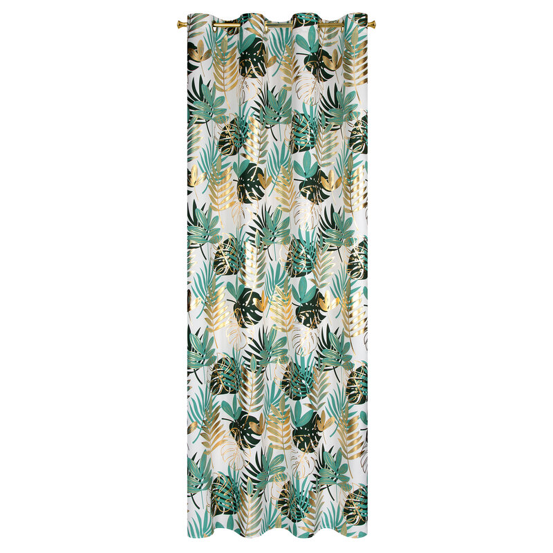 Zasłona gotowa Malta biała 140 X 250 CM – z motywem botanicznym